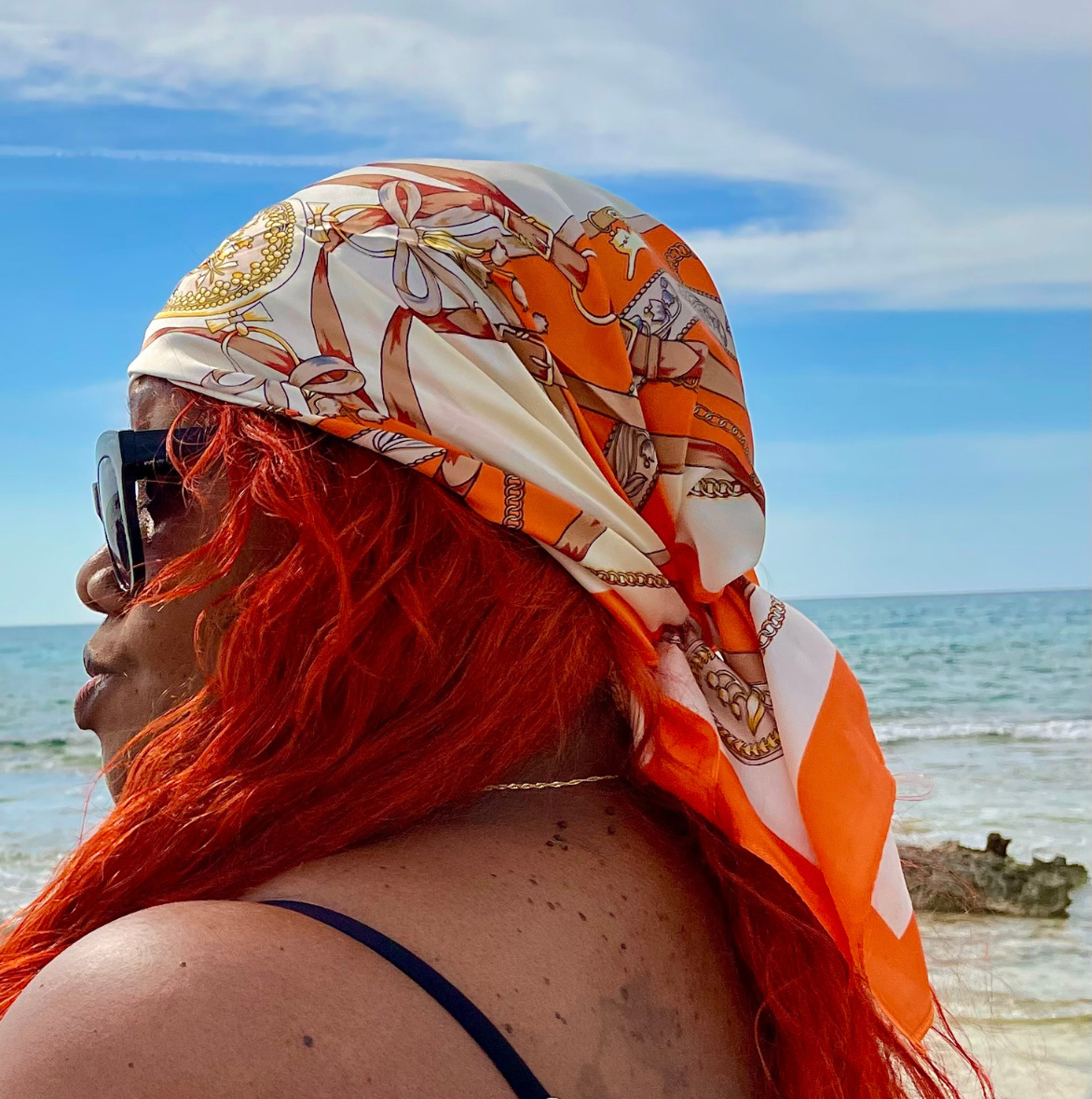 Fiery Orange Scarf - Bohemian Collection