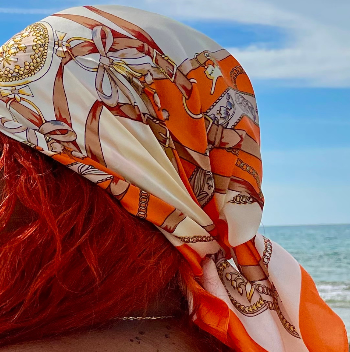 Fiery Orange Scarf - Bohemian Collection