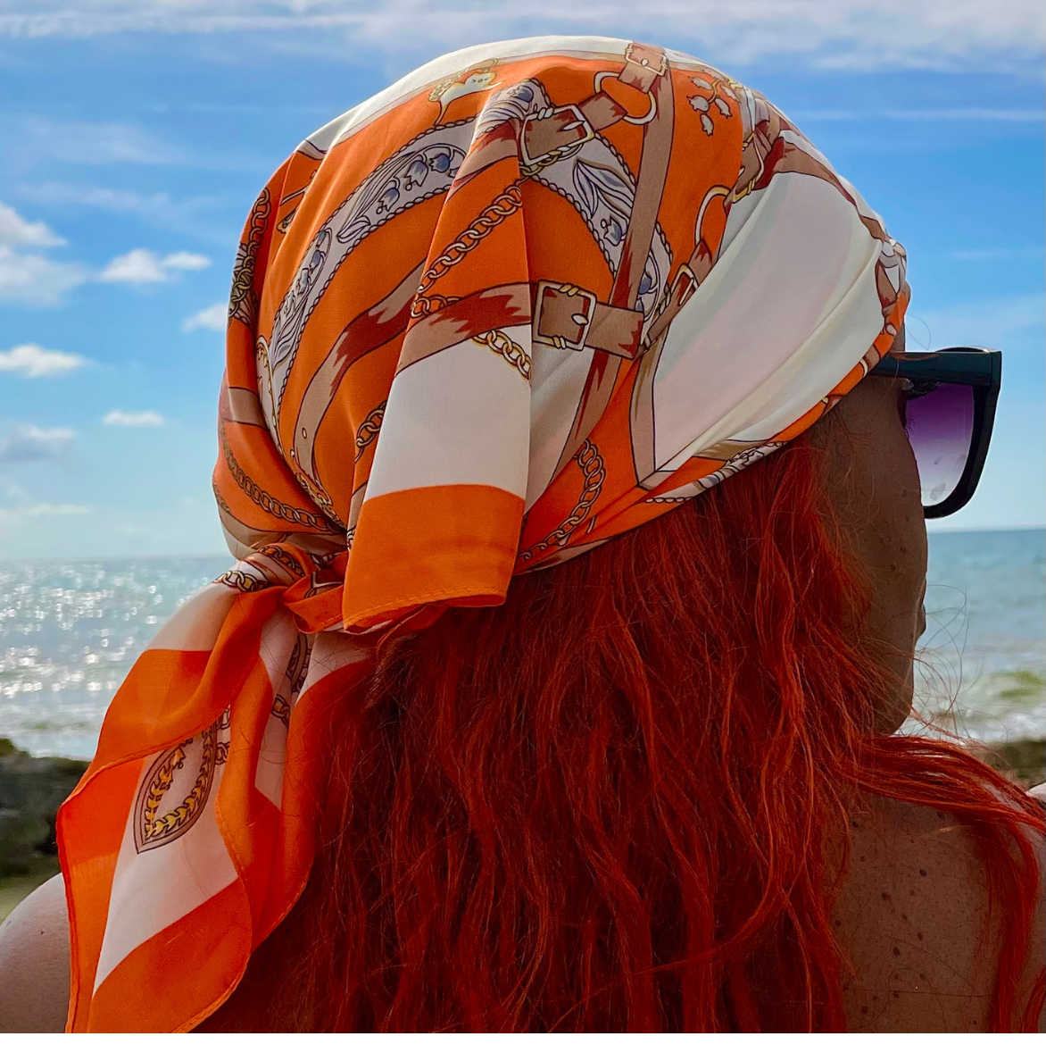 Fiery Orange Scarf - Bohemian Collection