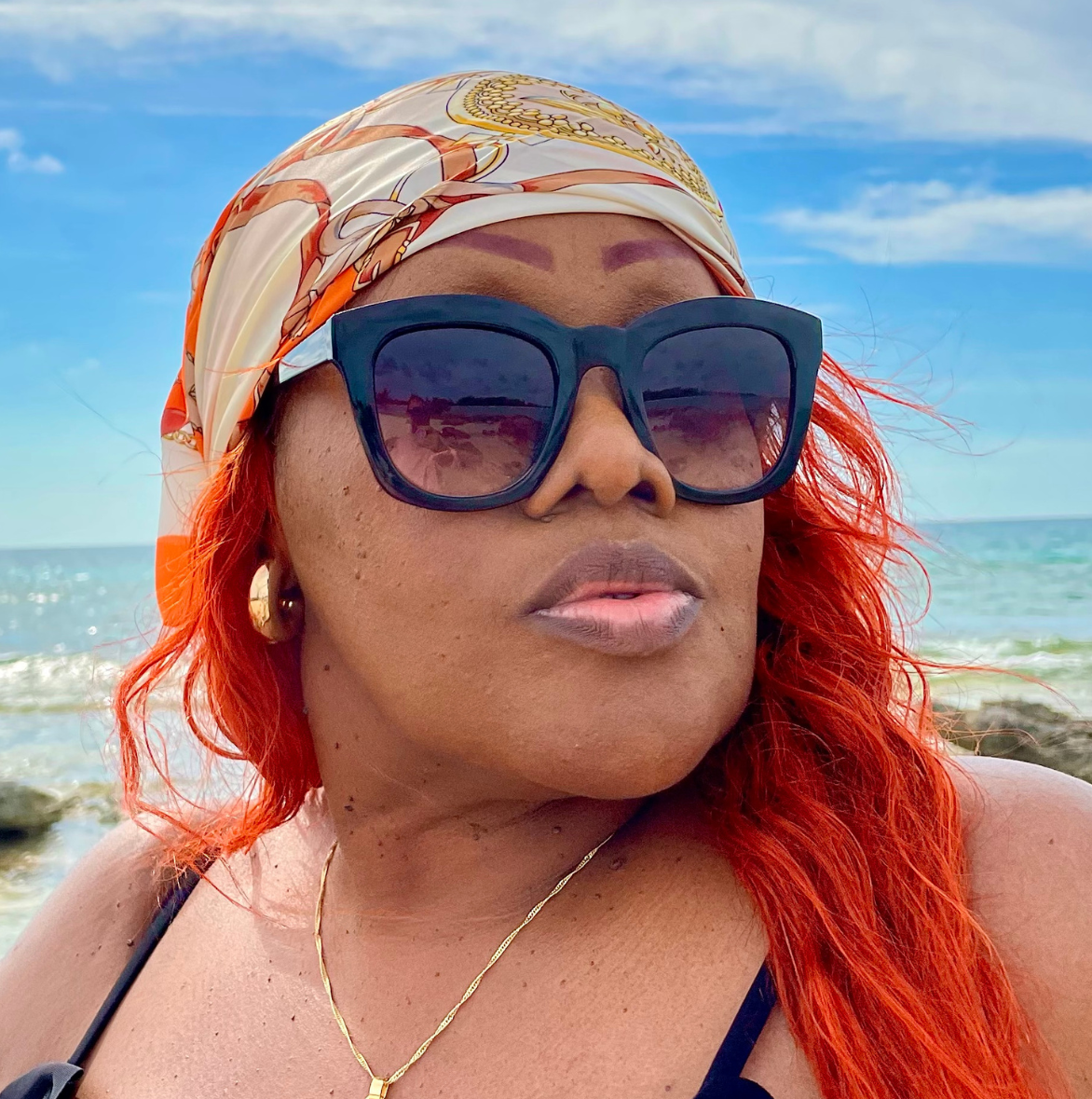 Fiery Orange Scarf - Bohemian Collection