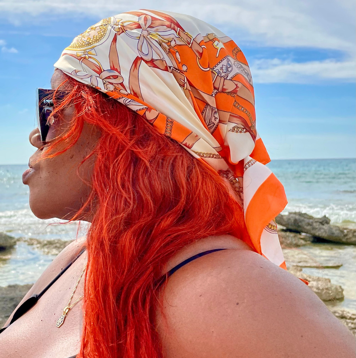 Fiery Orange Scarf - Bohemian Collection