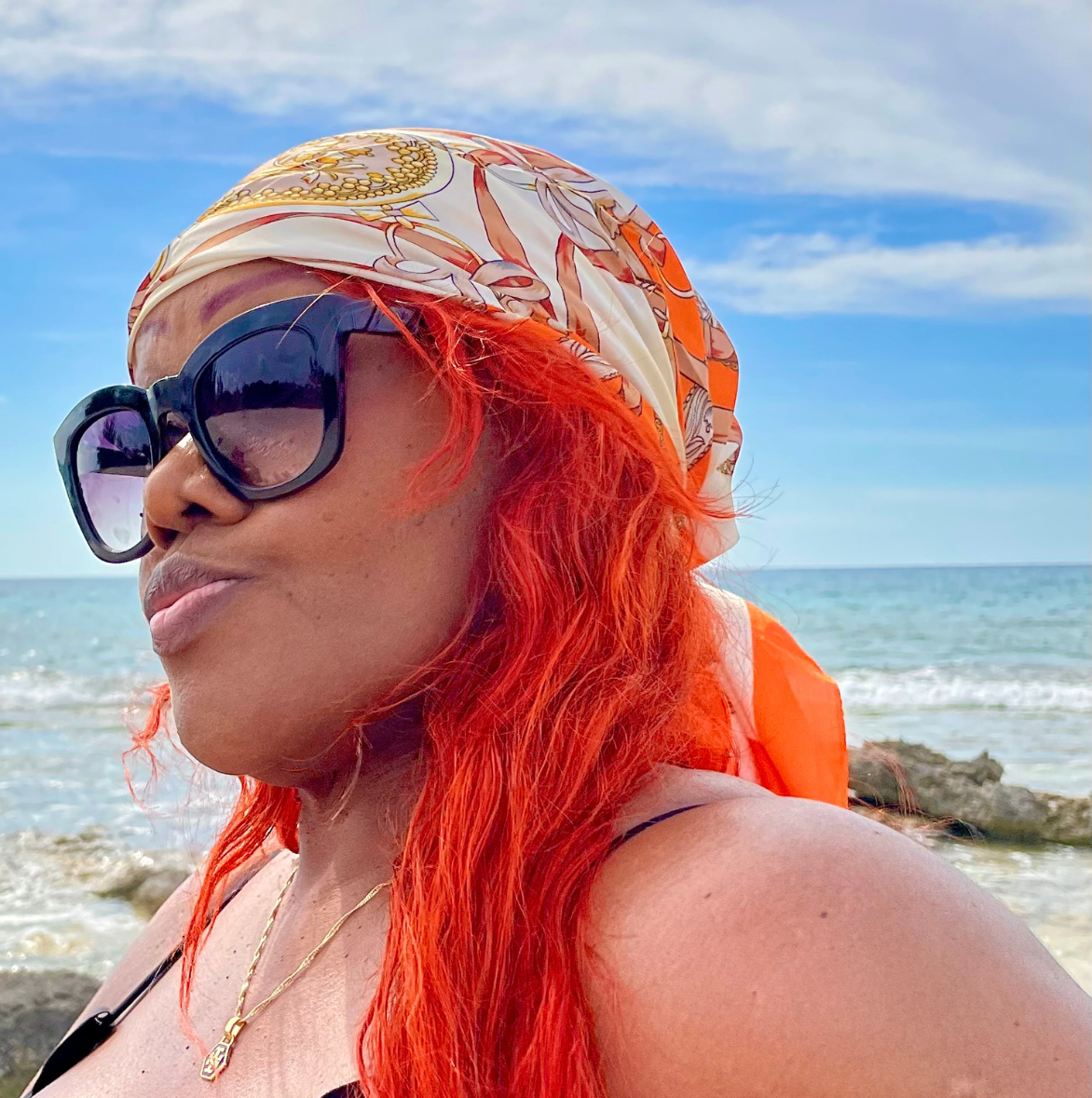 Fiery Orange Scarf - Bohemian Collection