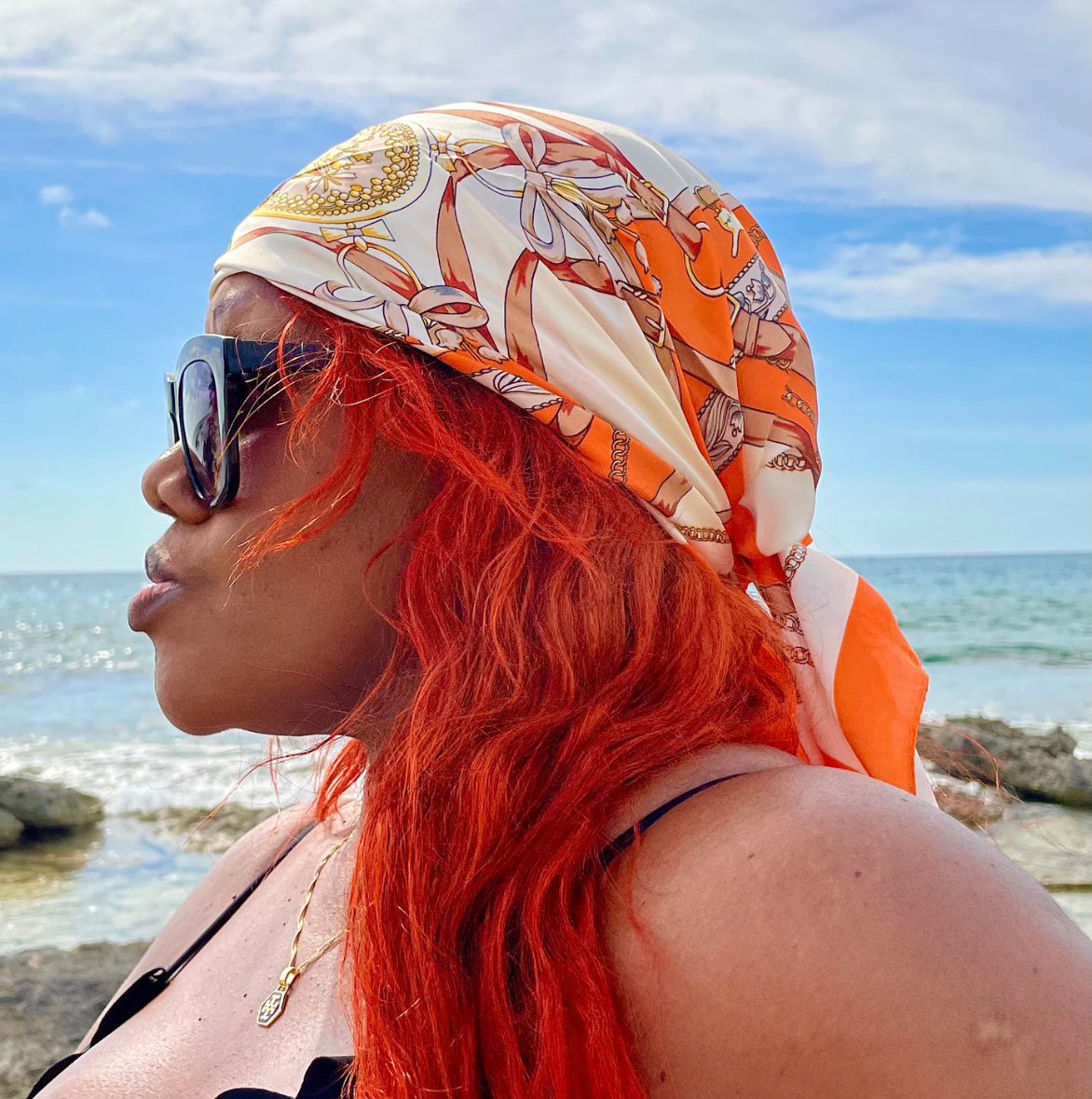 Fiery Orange Scarf - Bohemian Collection