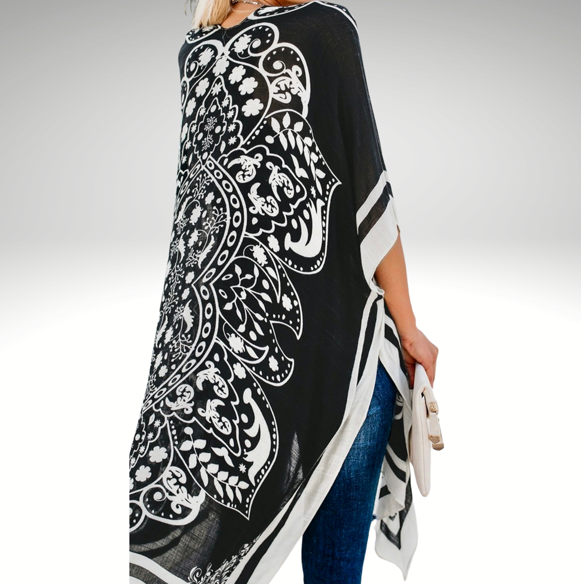 Black and White Beach Cover Up