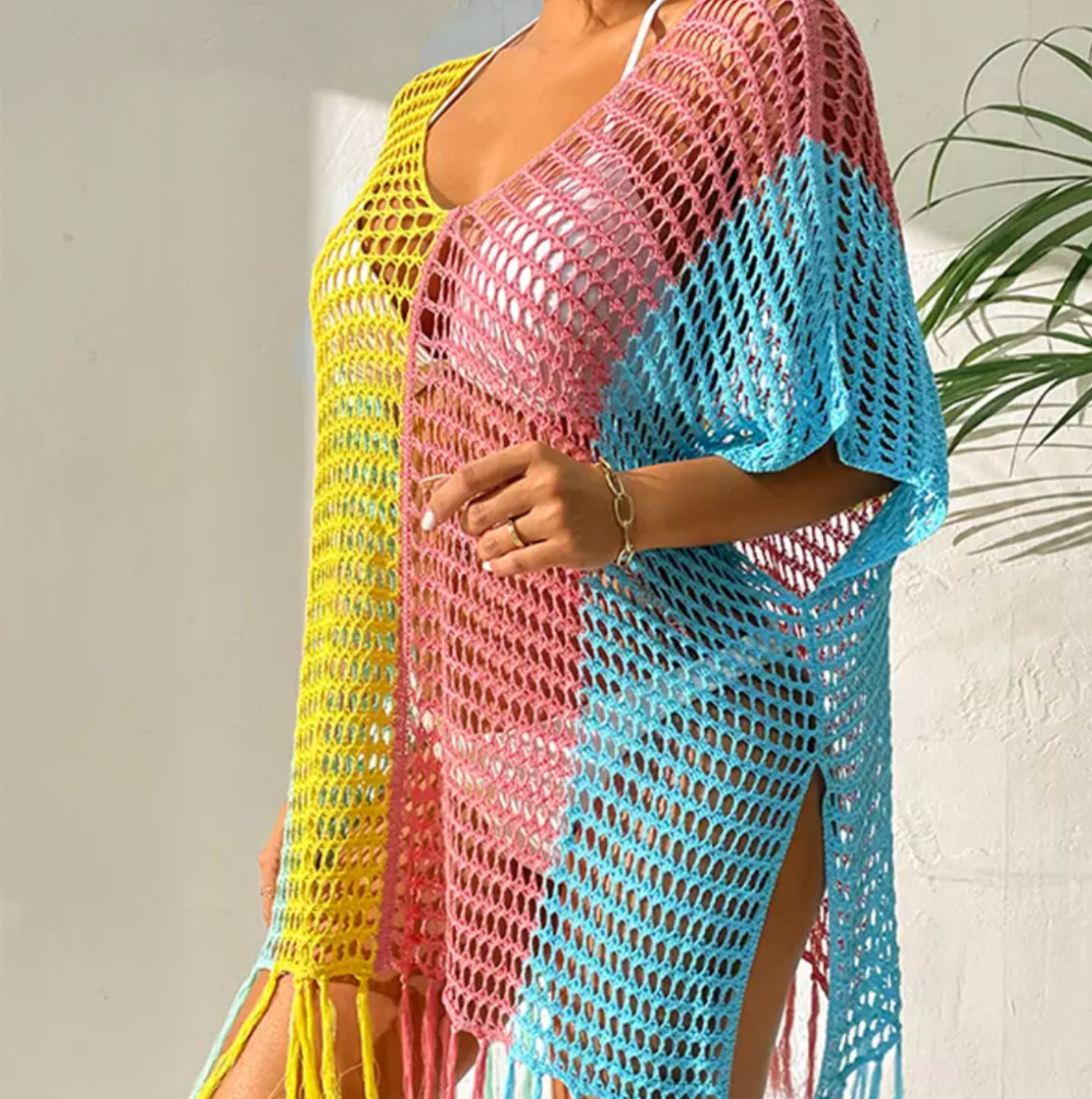 Four Color Knitted Cover Up