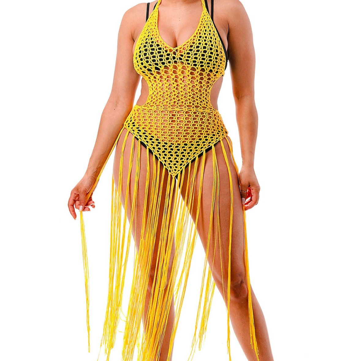 Plus Size Crochet Fringe Beach Cover Up Size 2XL/3XL