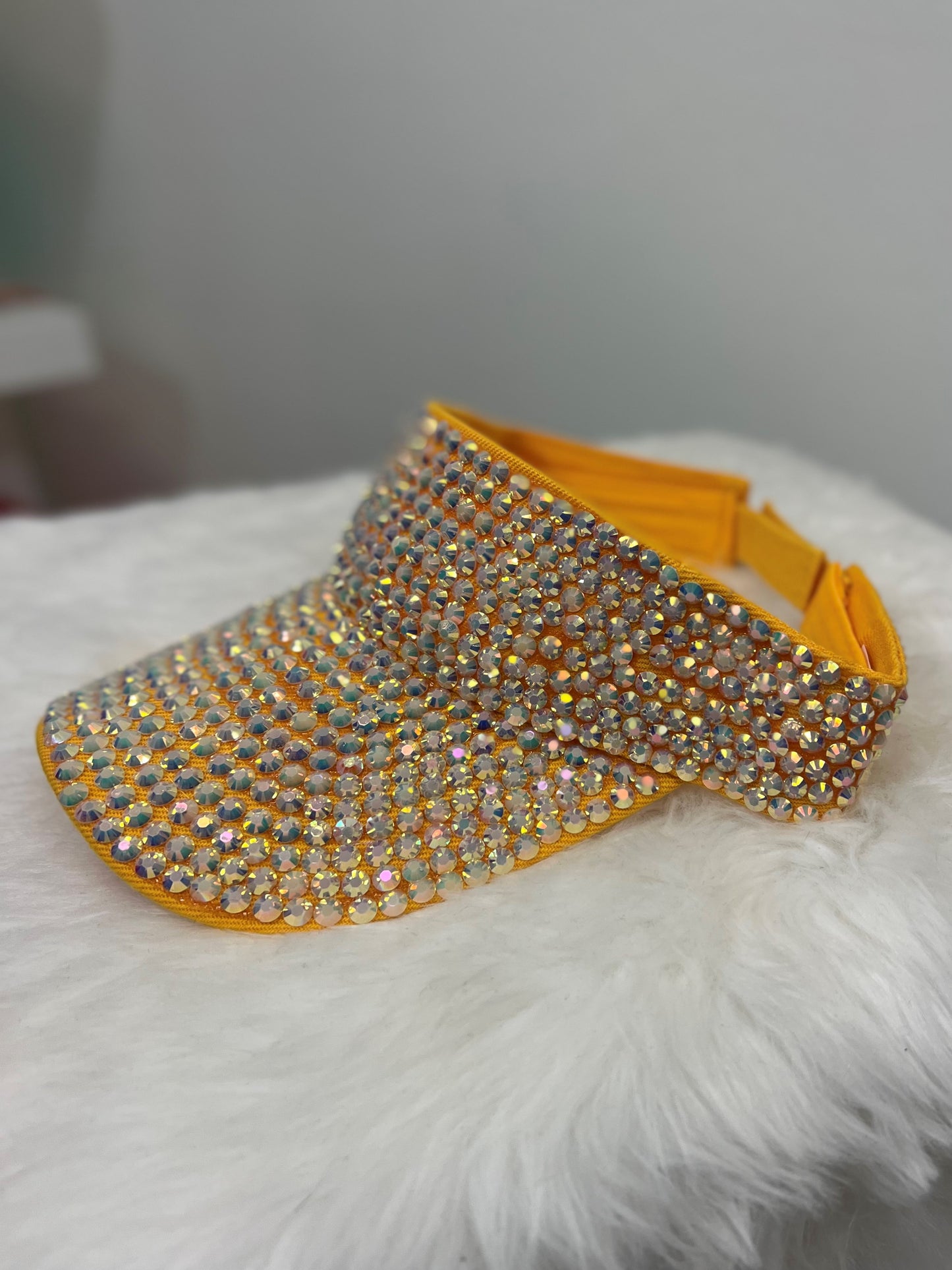 Rhinestone Hat at Pollys Boutique - Yellow