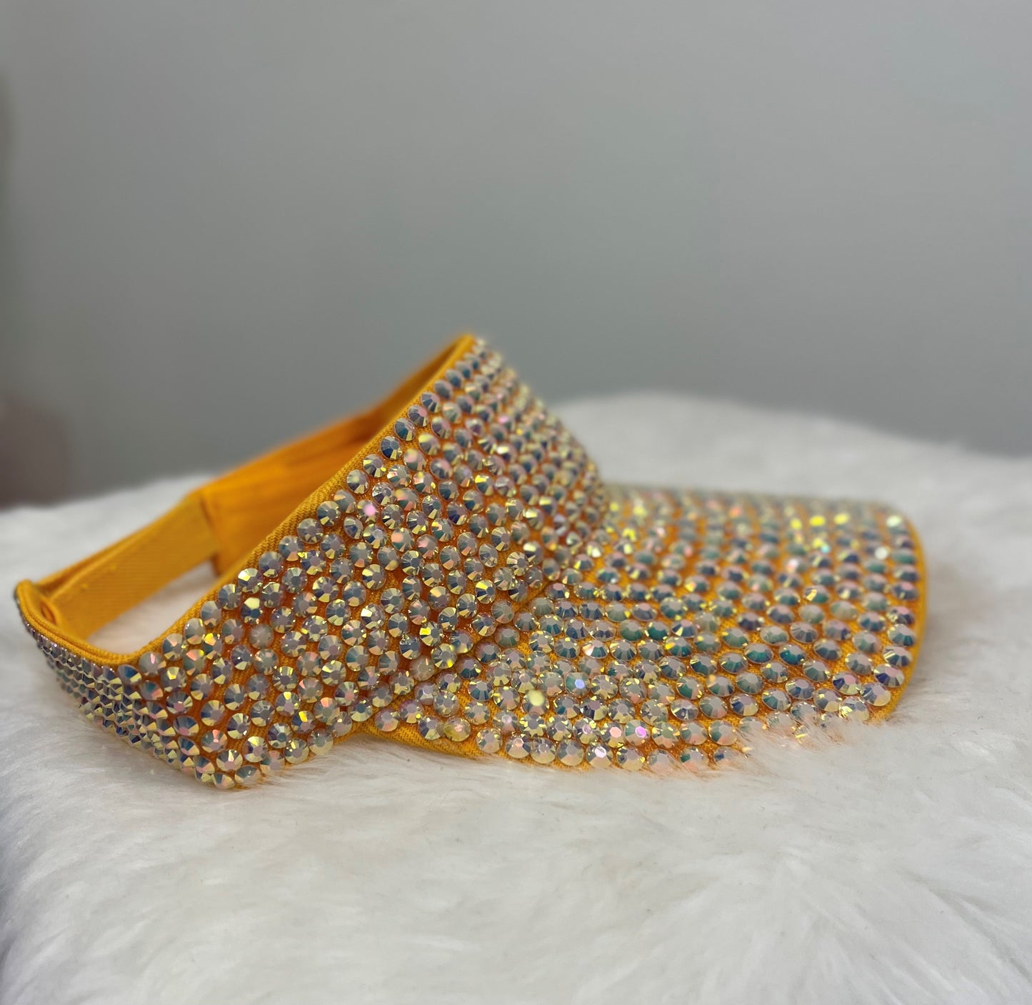 Rhinestone Hat at Pollys Boutique - Yellow