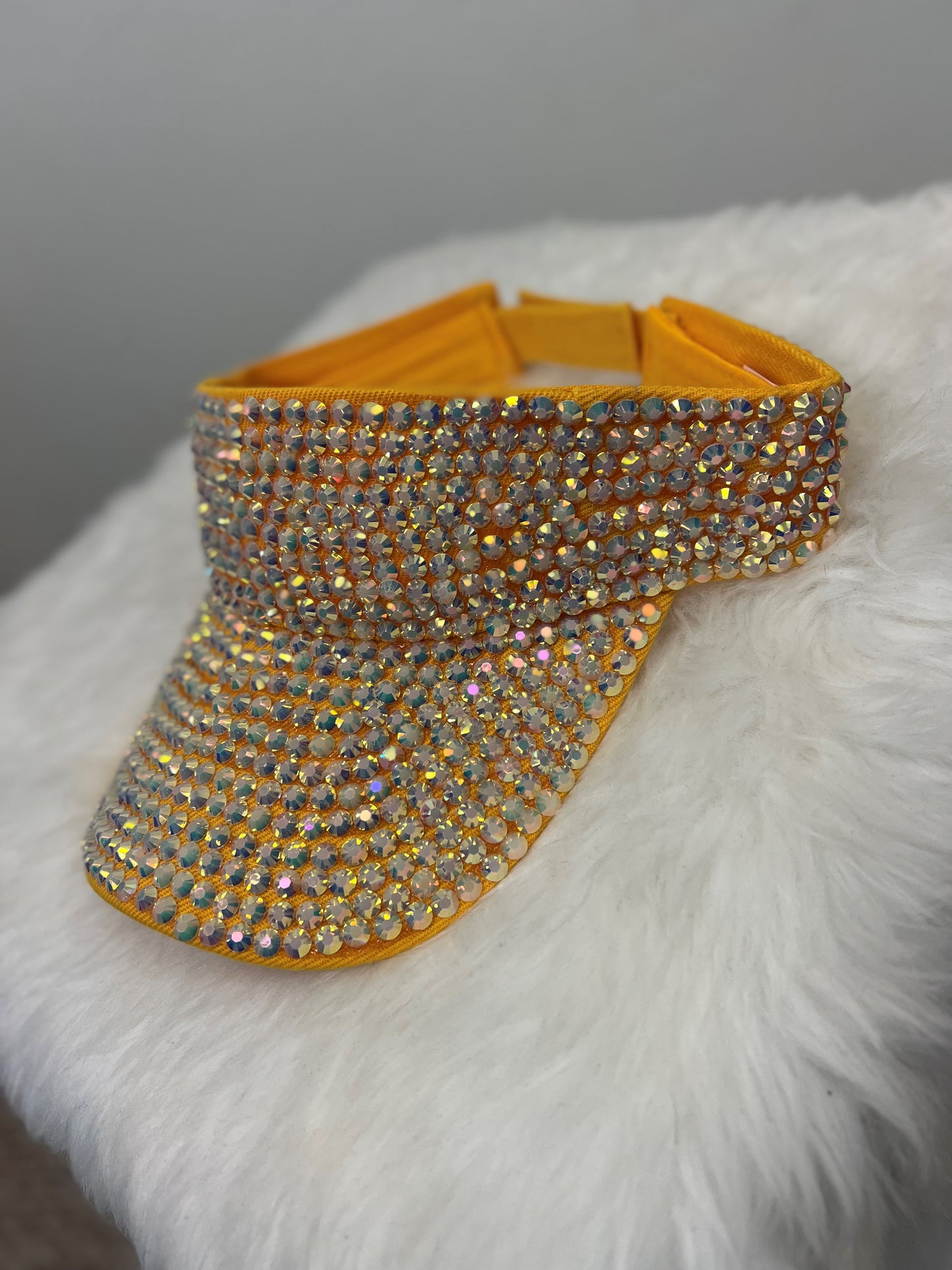 Rhinestone Hat at Pollys Boutique - Yellow