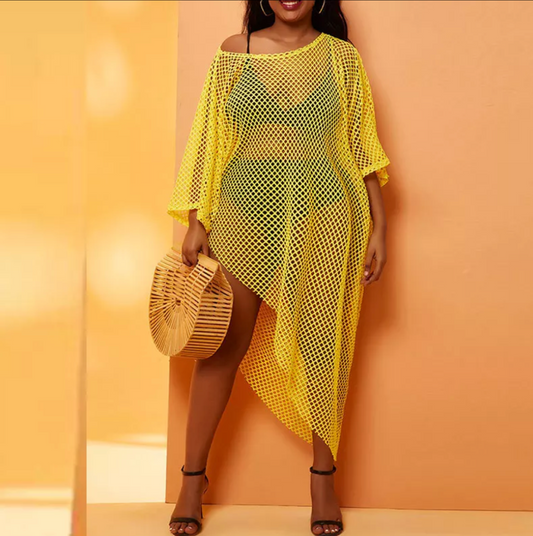 Plus Size Mesh Cover Up